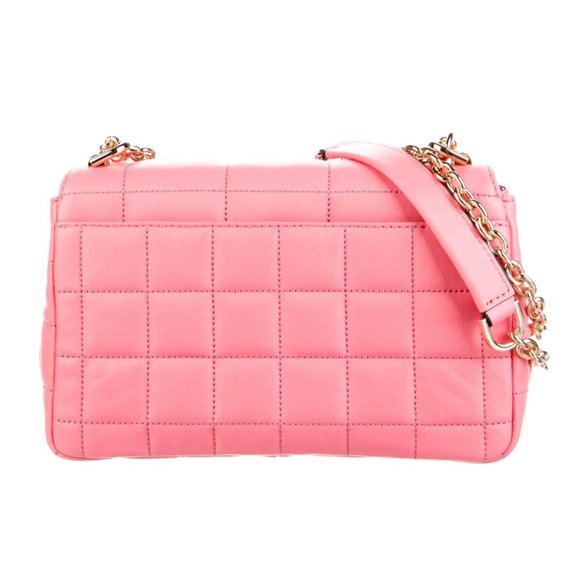 Women's Designer Michael Michael Kors Quilted Pink Leather Shoulder Bag - Picture 7 of 9